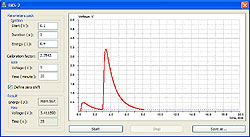 Окно программы работы на калориметре БКС с примером регистрации теплоты сжигания.
Щелкните по фото, чтобы посмотреть большее изображение (640x351; 59 кбайт)